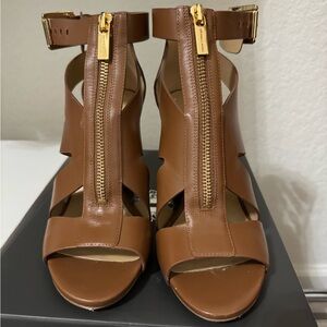Michael Kors Brown Leather Women's Sandals